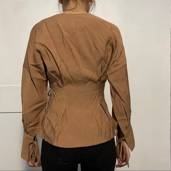 NWT Editor's Market Brown Wrap Blouse - Picture 4 of 4